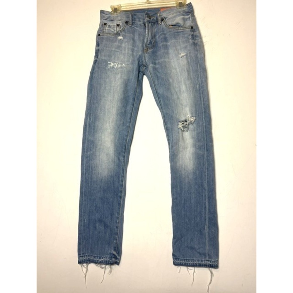 Jean Shop Mick Slim Straight Distressed Jeans NYC Vintage Wash Size 28 Mens